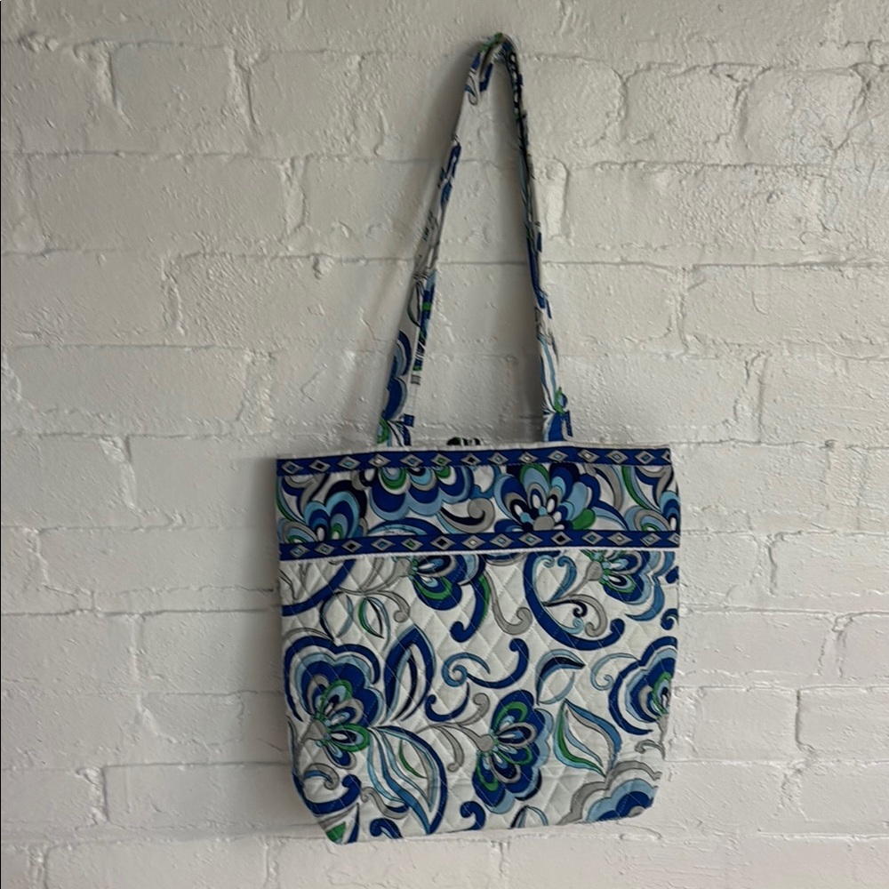 Vera Bradley Blue and Green Paisley Tote Bag (Mediterranean)